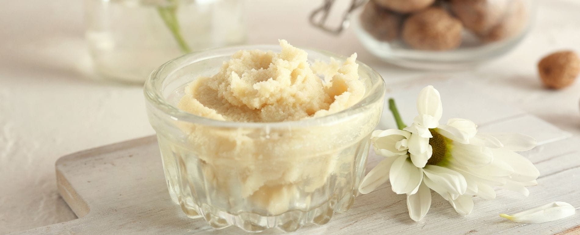 A close-up of organic, unrefined shea butter